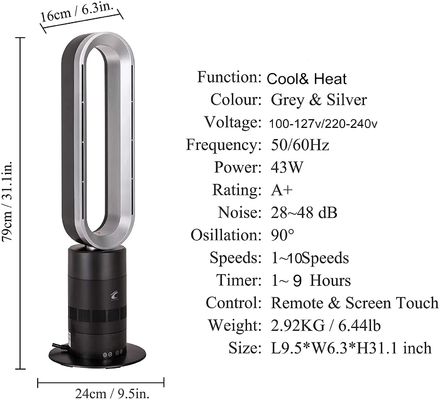 35W Power Tower Fan for Consistent Airflow and Swing Function in Portable House