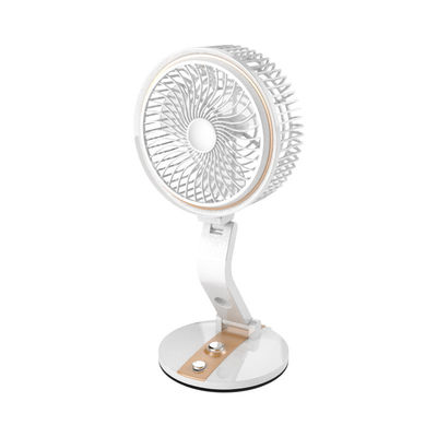 Red Rechargeable Table Personal Space USB Mini Portable Fan with LED Light for Home Office