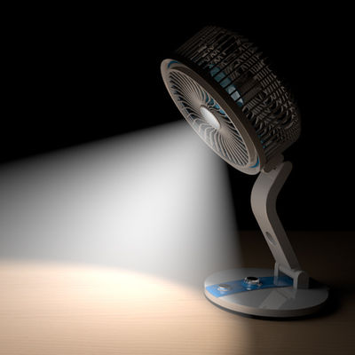 Red Rechargeable Table Personal Space USB Mini Portable Fan with LED Light for Home Office
