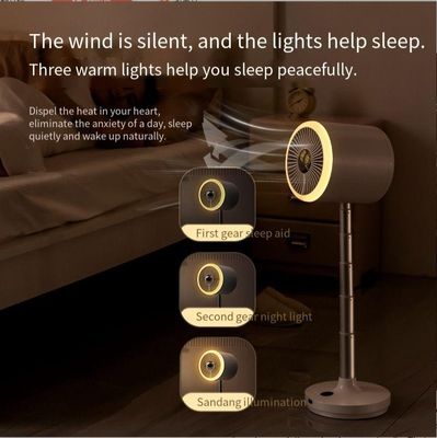 Power Source usb Rechargeable Floor Standing Fan With Light Portable Desk Table Fan
