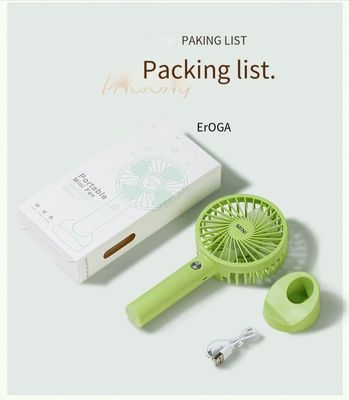 Portable Handheld Mini Fan with 4 Rotary Vane and Rechargeable USB Power