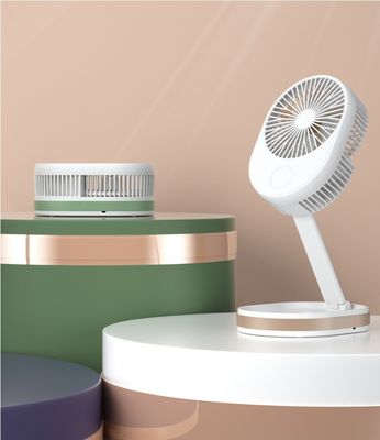 Customized Logo 1500 mAh USB Rechargeable Table Fan with LED Light and ABS PP Material
