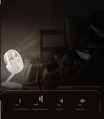 Customized Logo 1500 mAh USB Rechargeable Table Fan with LED Light and ABS PP Material