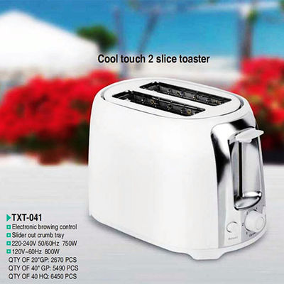 750W Power Stainless Steel Toaster with Cool Touch and Mechanical Timer Control