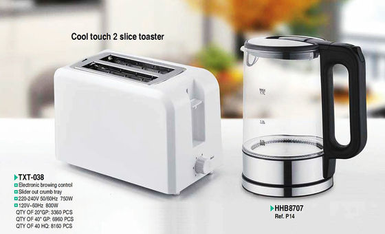 750W Power Stainless Steel Toaster with Cool Touch and Mechanical Timer Control