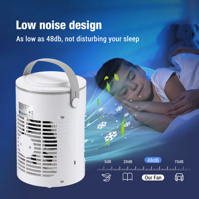 NO App-Controlled Portable Desktop Evaporative Air Cooler with 7 Color Light and Timing