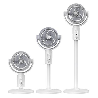 Adjustable Height 4000mA Portable USB Rechargeable Standing Fan With Timing Led Lamp Light