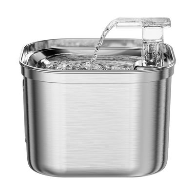Square 2.2l Stainless Steel Automatic Pet Water Dispenser Clean Water and Circulation