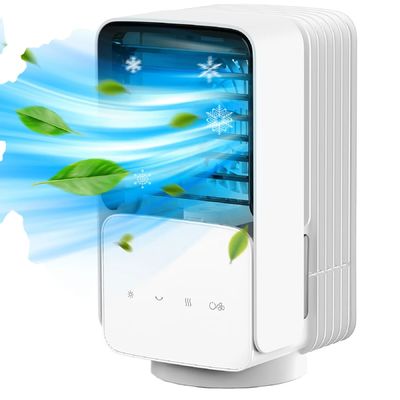 USB Water Cooling Fan Small Table Air Cooler with 3 Wind Modes Low/Med/High 14*14*26CM