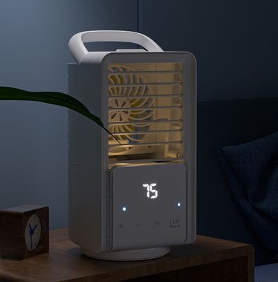 USB Water Cooling Fan Small Table Air Cooler with 3 Wind Modes Low/Med/High 14*14*26CM