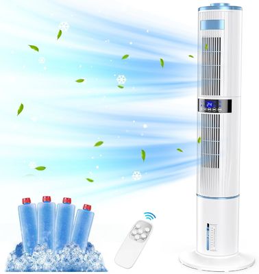 Portable Cooling Tower Fan TUYA Control Double Layer Design 33*33*120cm Dimensions