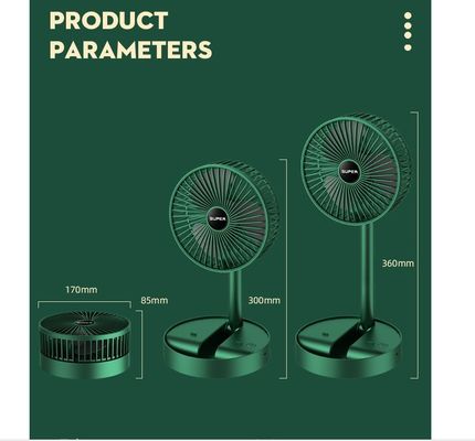Foldable Telescopic USB Battery Fan for Hotel 2000mah Battery Air Cooling Fan 3 Speed Choice