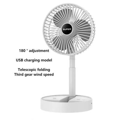 Desktop Office USB Charging Folding Telescopic Fan Mini Portable Electric Fan Plastic
