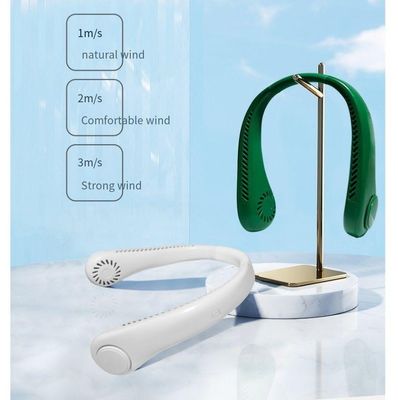 Customized Logo Bladeless Neck Fan Portable Rechargeable Hanging Wearable Cooling Fan