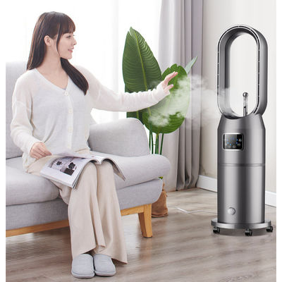 Bladeless  Water Cool Mist Stand Fan 210X30X30 cm with Timer and Remote Control