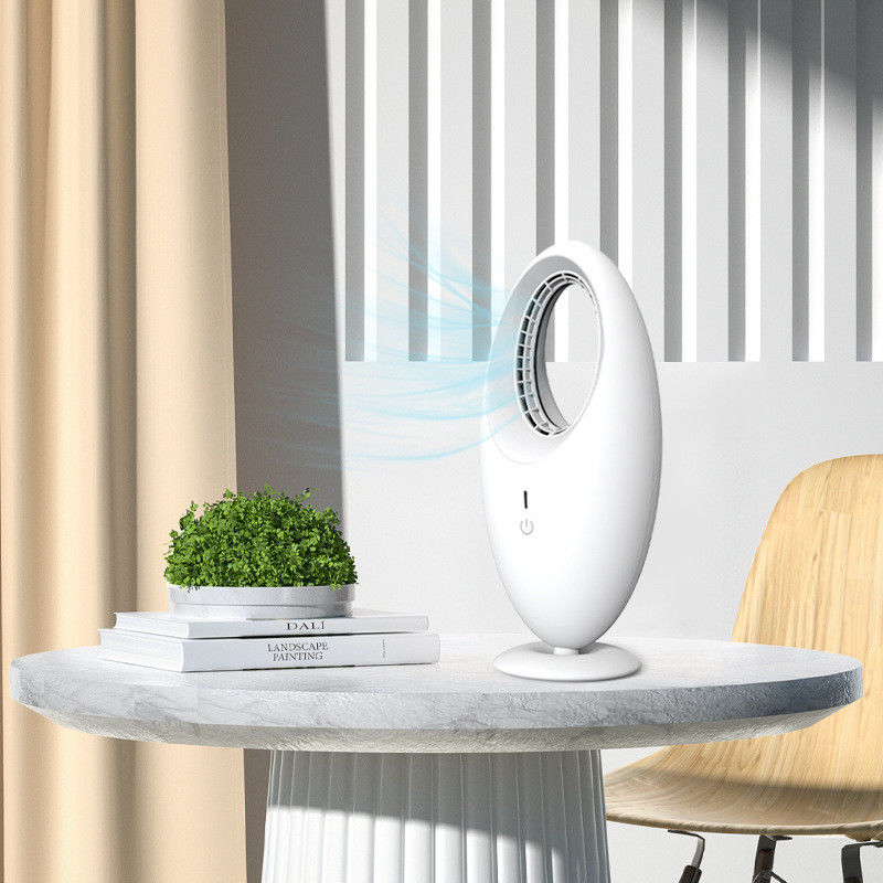 Portable Electric Desk Fan Rechargeable Mini USB Bladeless Table Fan ABS PC Tower Fan