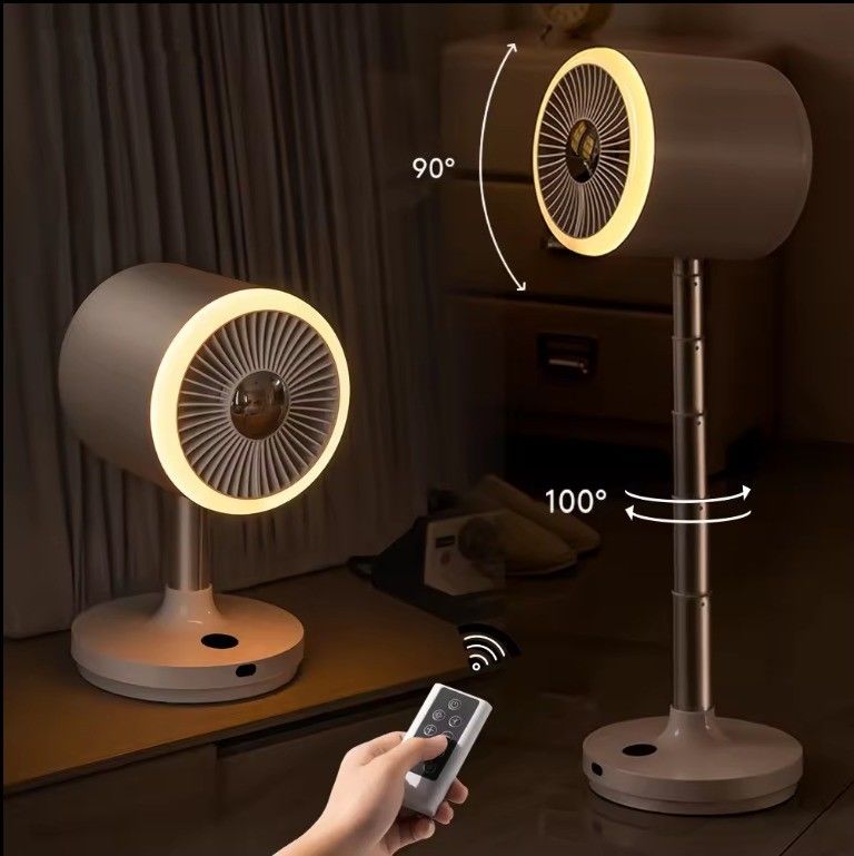Power Source usb Rechargeable Floor Standing Fan With Light Portable Desk Table Fan