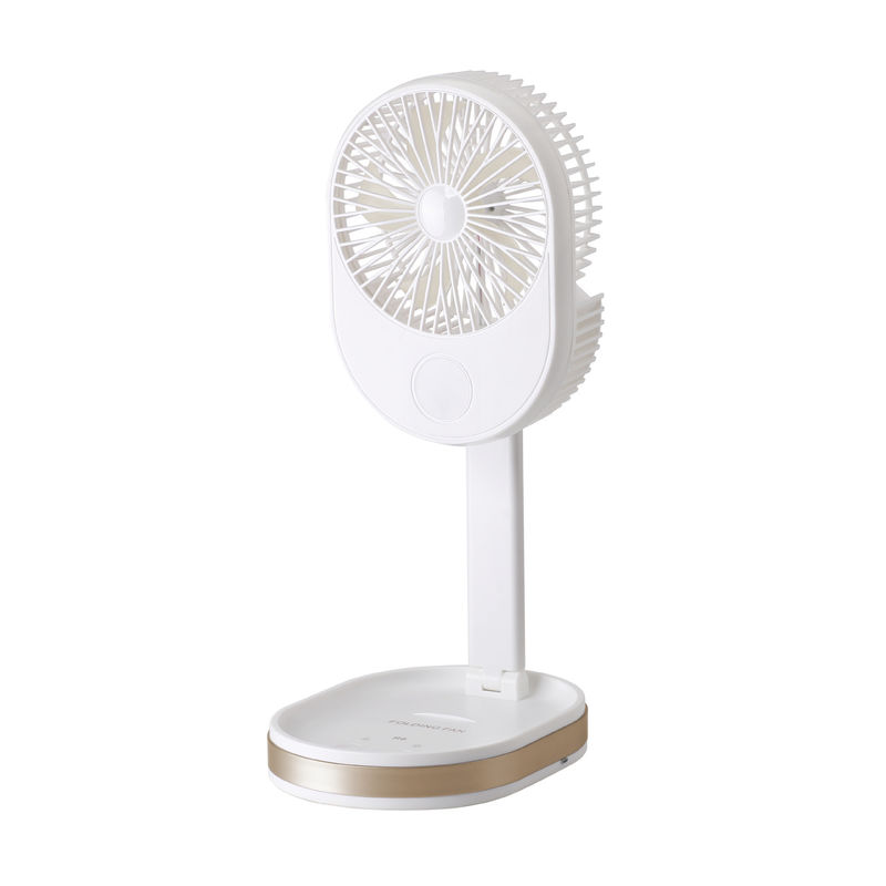 Customized Logo 1500 mAh USB Rechargeable Table Fan with LED Light and ABS PP Material