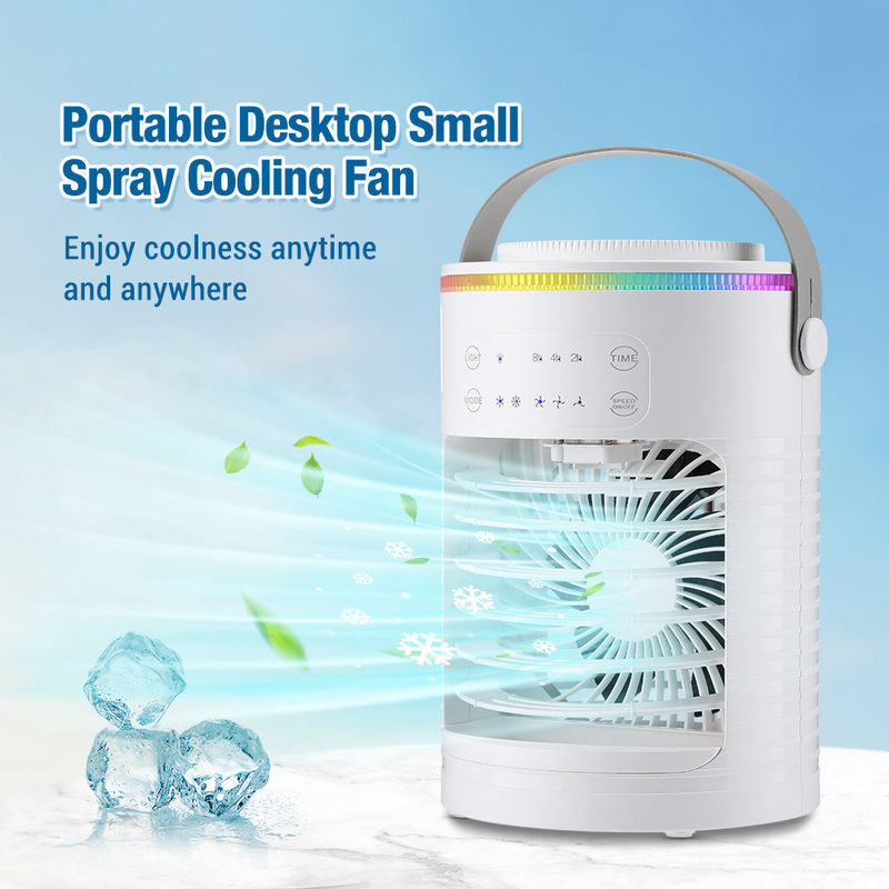 NO App-Controlled Portable Desktop Evaporative Air Cooler with 7 Color Light and Timing