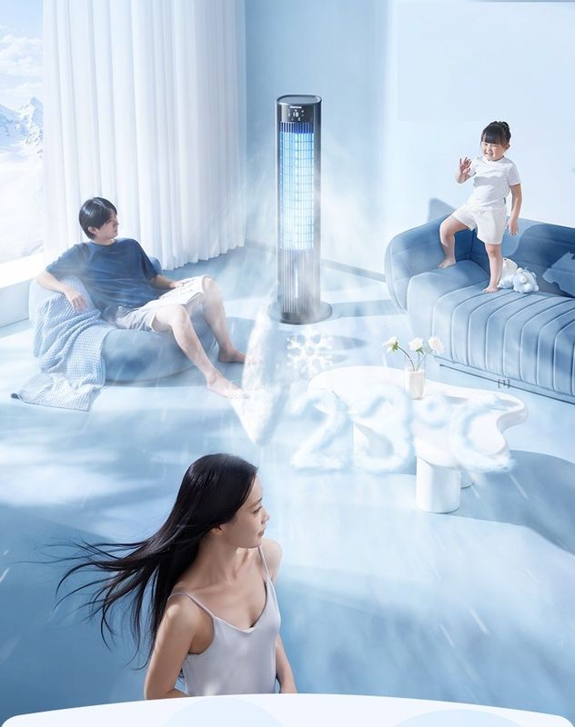 Floor Vertical Mobile Ice Mist Air Conditioning Fan with 220V Voltage and Private Mold