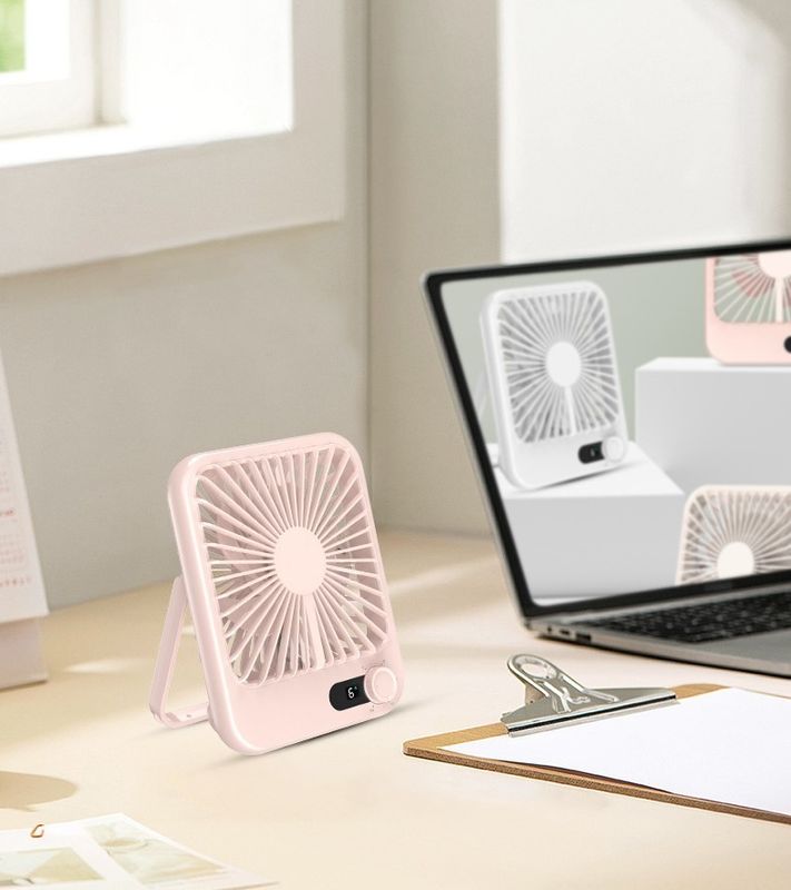 Adjustable Height Mini Office Fan Portable USB Rechargeable for Summer Camping Office