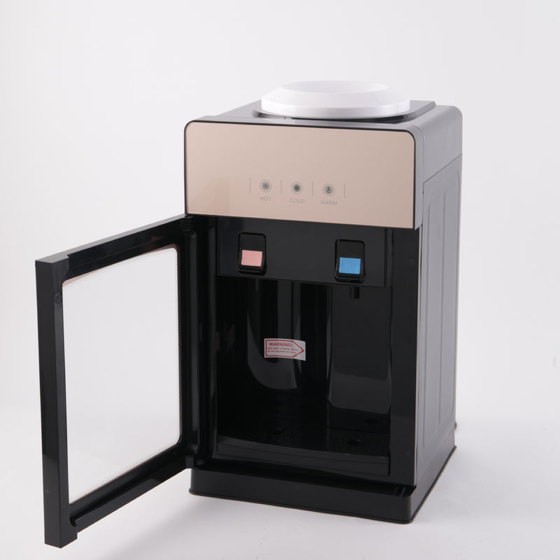 Metal Tempered Glass Material Electric Hot Cold Table Water Dispenser for Home and Office