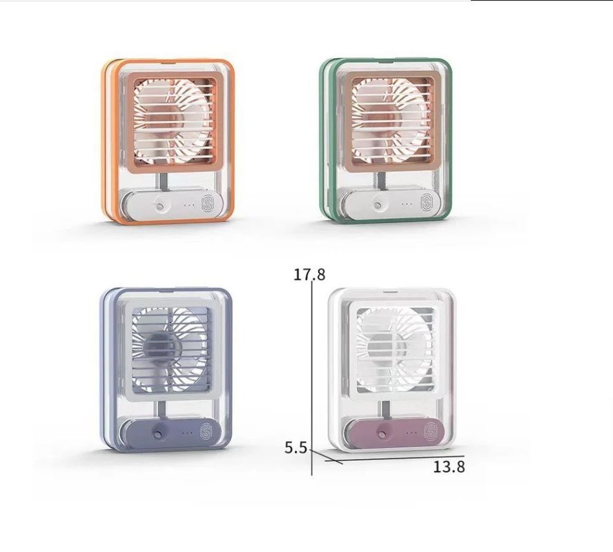 Mini Night Light Fan USB Charging Air Cooling Fan with Spray Function and 420g Weight