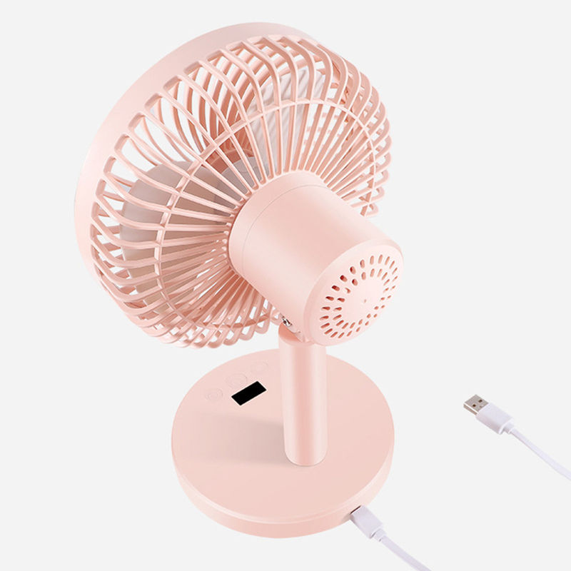 Silk Screen Printed Plastic Table Fan for Bathroom and USB Air Circulation System